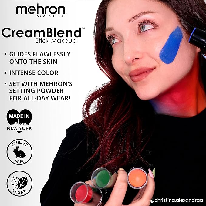 Mehron Makeup CreamBlend Stick | Face Paint, Body Paint, & Foundation Cream Makeup | Perfect for Halloween .75 oz (PURPLE)