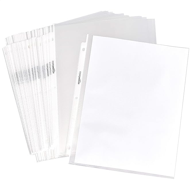 Basics Sheet Protector, Non-Glare, 100-Pack, 8.5 x 11, Clear