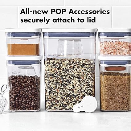 OXO Good Grips POP Container 2.8-Quart Square Airtight Food Storage for Sugar and More (Set of 4)