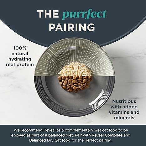 Reveal Natural Wet Cat Food, 24 Count, Grain Free, Limited Ingredient Canned Food for Cats, Tuna Fillet with Shrimp in Broth, 2.47 oz Cans