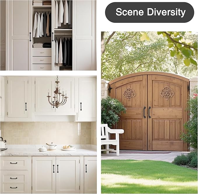 OVOV 4 Pack Barn Door Pull Handle Hardware for Wooden Garden Gate Shed Cabinet Door (4Pcs 5inch)