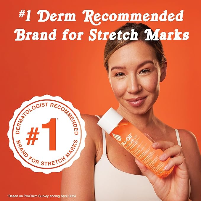 Bio-Oil Skincare Body Oil Serum, Face and Body Moisturizer with Vitamin E A, for Scars, Stretch Marks, Sensitive Skin, All Skin Types, Dermatologist Recommended, Non-Comedogenic, 2 Oz