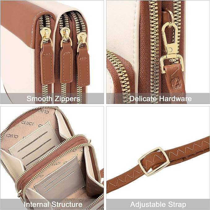 CLUCI Small Crossbody Bag for Women Leather Cellphone Shoulder Purses Fashion Travel Designer Wallet