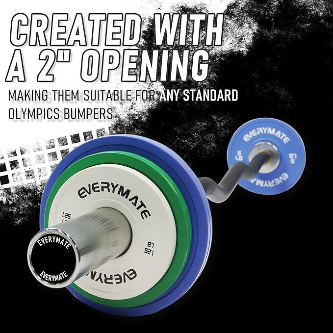 Change Weight Plates 1.25LB 2.5LB 5.LB Set Fractional Plate Olympic Bumper Plates for Cross Training Bumper Weight Plates Steel Insert Strength Training Weight Plates