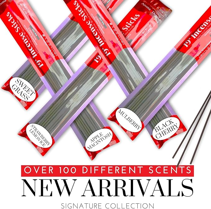 Aroma Depot Frankincense 19'' Most Exotic Incense Sticks Jumbo. Approx 27 to 30 Sticks Per Bundle. 19 Inch Extra Large, Each Natural Stick Burns for 3 to 4 Hours. Exotic Long-Lasting Fragrance.
