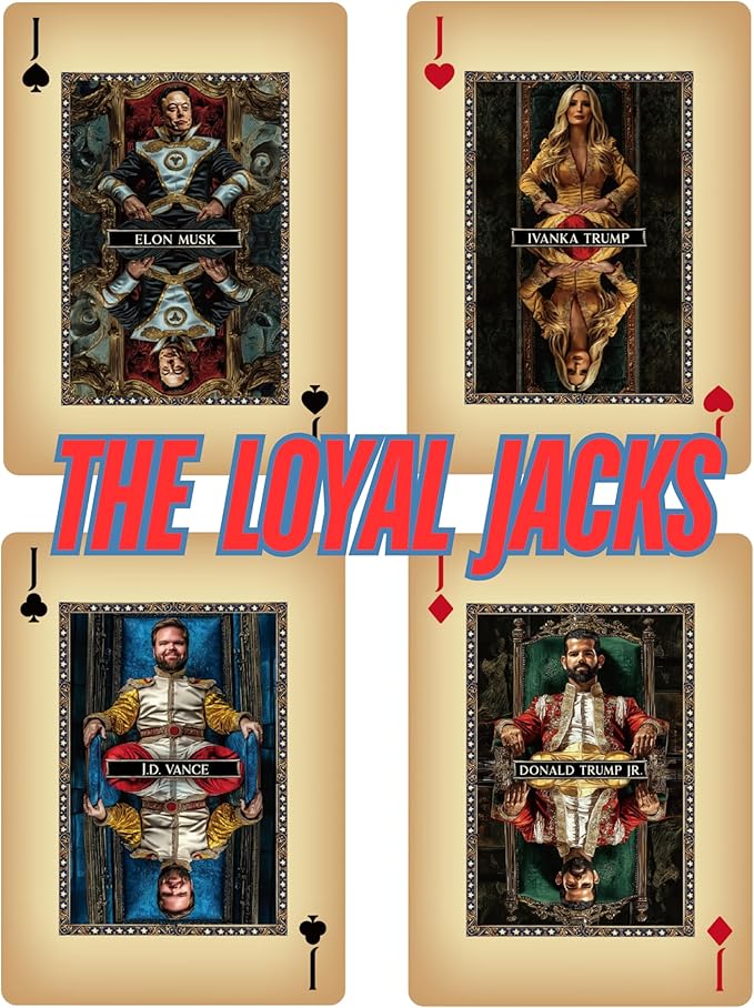 ASVP Shop Trump Playing Cards - Family Allies - Premium Collectors Deck Featuring Donald Trump, Melania, Ivanka, Elon Musk, J.D. Vance The Jokers Biden Kamala Harris - Perfect for Poker Nights