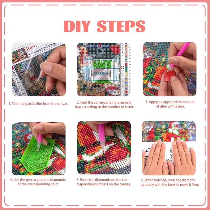 Focart 4 Pack Random Diamond Paintings, 5D DIY Special Shape Rhinestone Diamond Painting Kits for Adults 12x12 inch