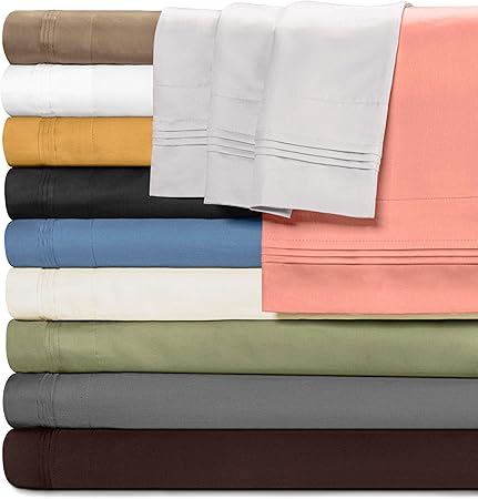 Superior 100 Egyptian Cotton 1500 Thread Count Oversized King Pillowcase Set Solid, Gold