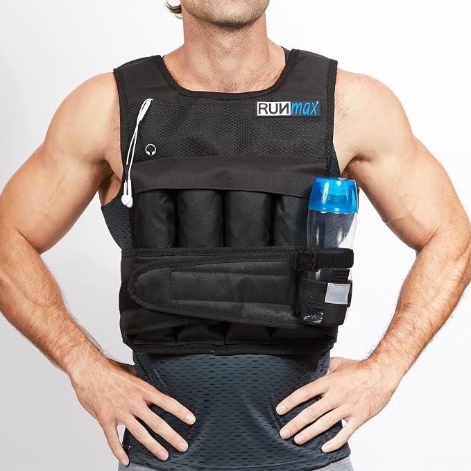 RUNmax Adjustable Weighted Vest with Shoulder Pads