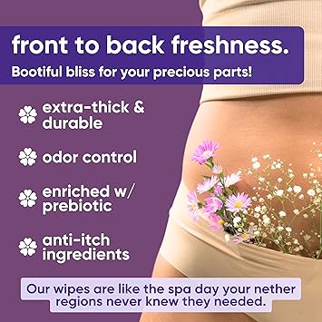 Violet Vibes Flushable Wipes for Women - Coconut Rose, 400 Count, Plant Based, Gentle on Sensitive Skin