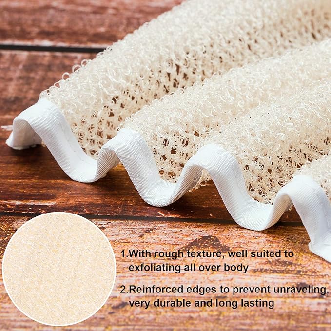 Tattoo 5 Face & Body Exfoliating Cloths, Bath Towel Fabric, Scrub, Massage, Bath Cloth for Women & Men, 10.63 x 9.05 inches (beige edge)