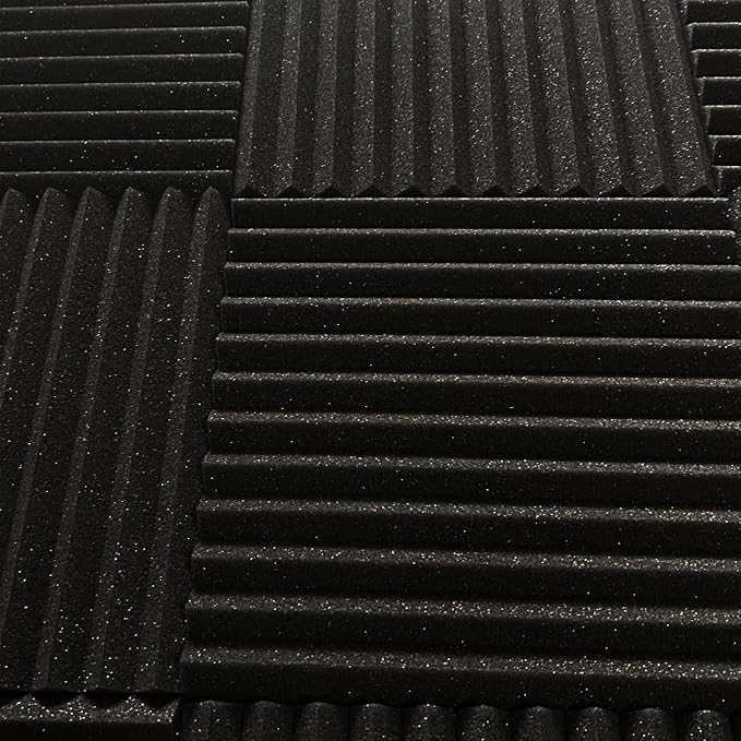 52 black Acoustic Foam Panel Wedge Studio Soundproofing Wall Tiles 12" X 12" X 1"