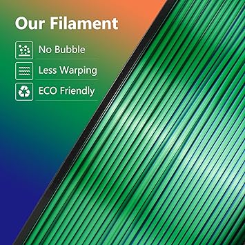 Kingroon PLA 3D Printer Filament, 10 Rolls, Triple Color Silk PLA Filament, Dimensional Accuracy - 0.03 mm, 10kg Spool(22lbs), 1.75 mm, Blue Green Orange