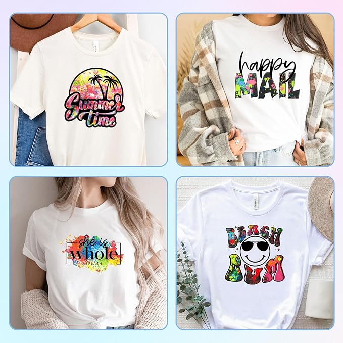 Tintnut Splash Heat Transfer Vinyl - 16 Sheets 10x12 Inch HTV Ink Watercolor Iron On Vinyl for T-Shirts Hats Clothes,for Cricut Silhouette Cameo