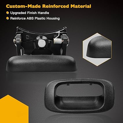 Tailgate Handle Latch and Bezel Trim with Rod Clips for 1999-2007 Chevy Silverado GMC Sierra 1500 2500 3500 Replaces 15997911, 15228539, 15228541, 15228540