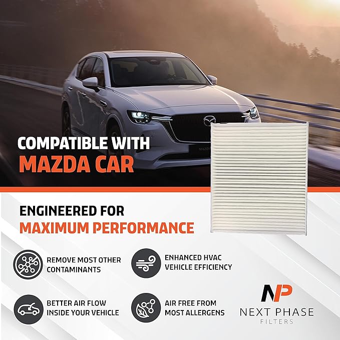 Cabin Air Filter Replacement - Pack of 1 - Made in USA - Compatible with Various Lexus, Subaru, Toyota Mazda Models - Replaces O.E. 8713928020, 72880FL00A, TK4861J6X - for Carbon Upgrade use NP21471