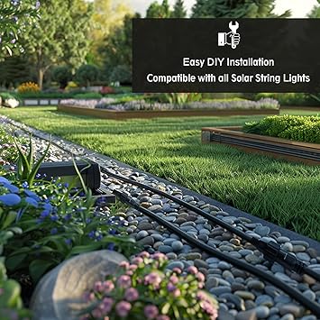 Waterproof Extension Cord, 2 Pin Outdoor Extension Cable with Male and Female Connectors, Wire for Duewot Solar Outdoor String Strip Lights Garden lamp