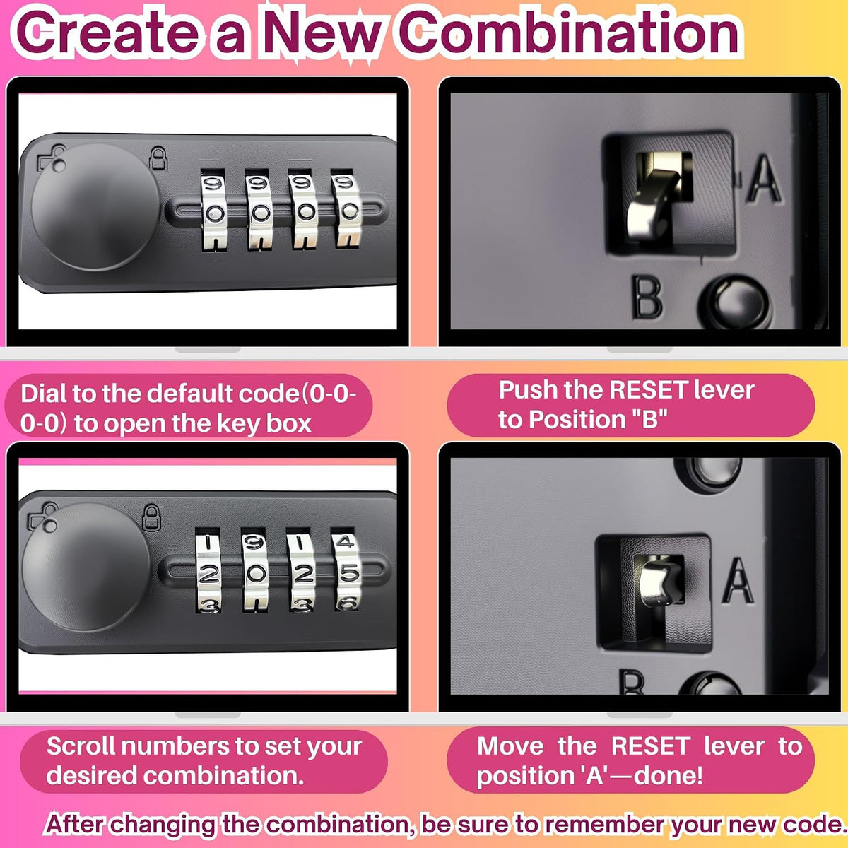Portable Security Lock Box with Combination Lock, Waterproof Mini Safe Box, Travel Storage Case for Hotel, Car, Office