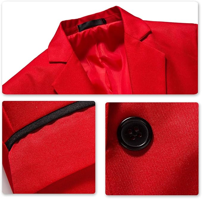 Men's Casual Suit Jacket Slim Fit One Button Notched Lapel Business Daily Lightweight Blazer Jacket
