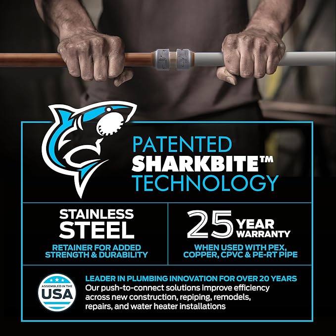 SharkBite Max 12 Inch 90 Degree Elbow, Pack of 4, Push to Connect Brass Plumbing Fitting, PEX Pipe, Copper, CPVC, PE-RT, HDPE, UR248A4