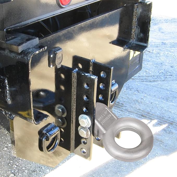 48660 Raw Steel Pintle Hitch Lunette Ring 3-Inch ID, 24,000 lbs, Channel Mount Required