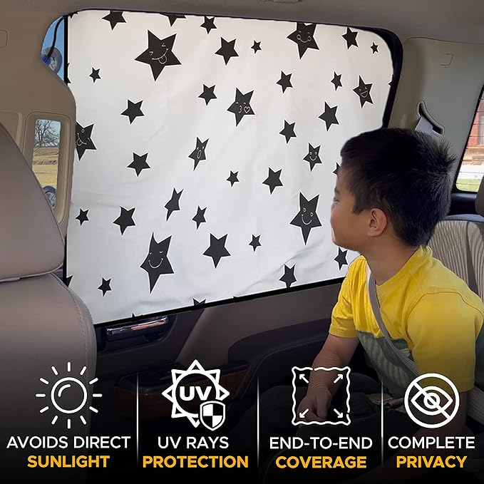 EcoNour Magnetic Car Side Window Sun Shade for Baby Sun Shade for Window with Heat, Glare UV Protection Baby Car Window Shades Ensures Privacy Protection 1 Piece (26 x 19 Inches)