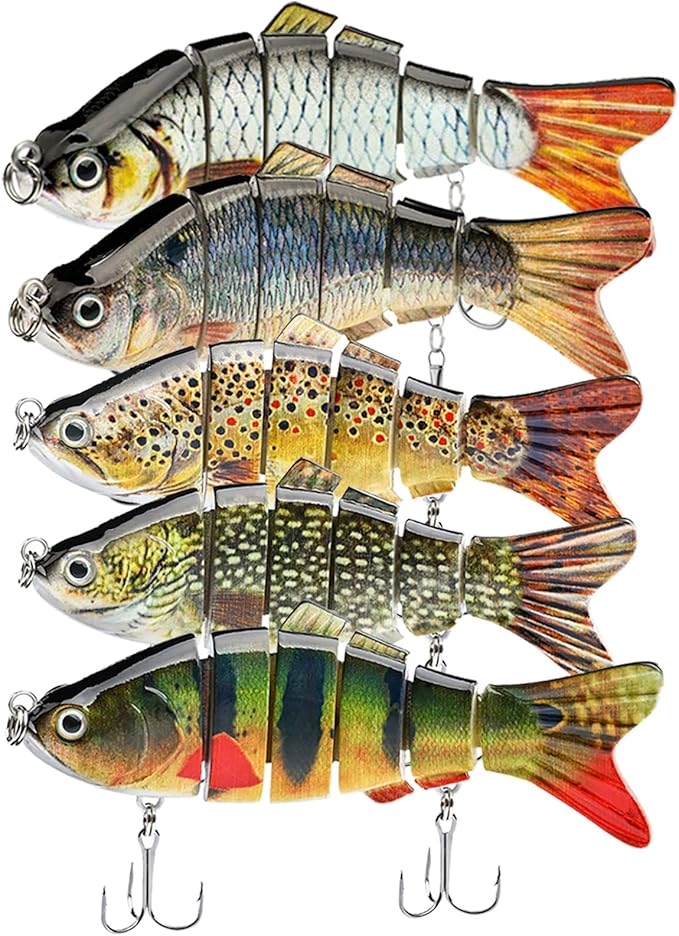 Fishing Lures for Bass Trout 1.43.9" Multi Jointed Swimbaits Slow Sinking Bionic Lifelike Swimming Bass Lures Freshwater Saltwater Bass Fishing baits Kit