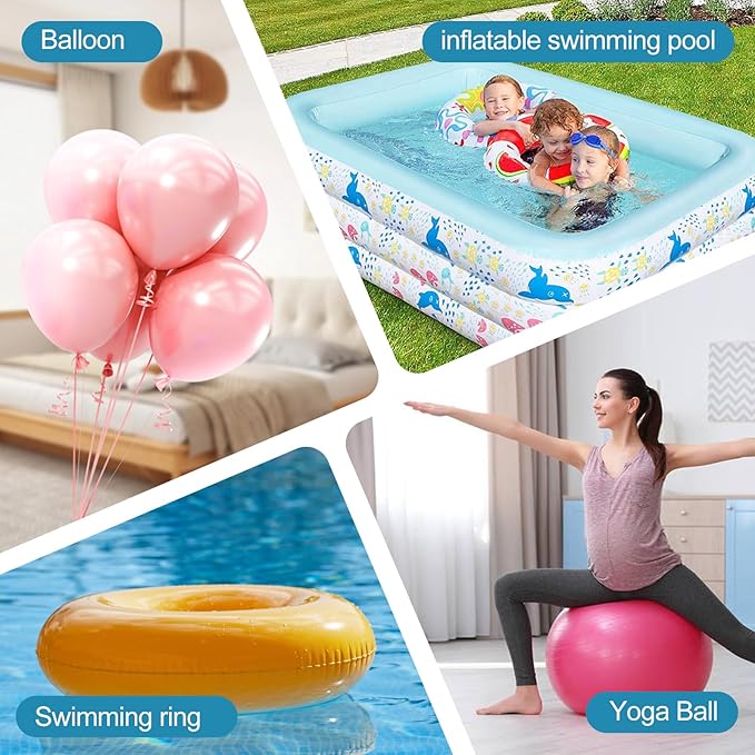 Hand Foot Ball Pump, Manual Air Pump for Yoga Exercise Balls, Balloons, Pool Floats, Inflatables, Mattress Boat, Includes Nozzles and Plug, Fast Inflation Gym Outdoor Home Use