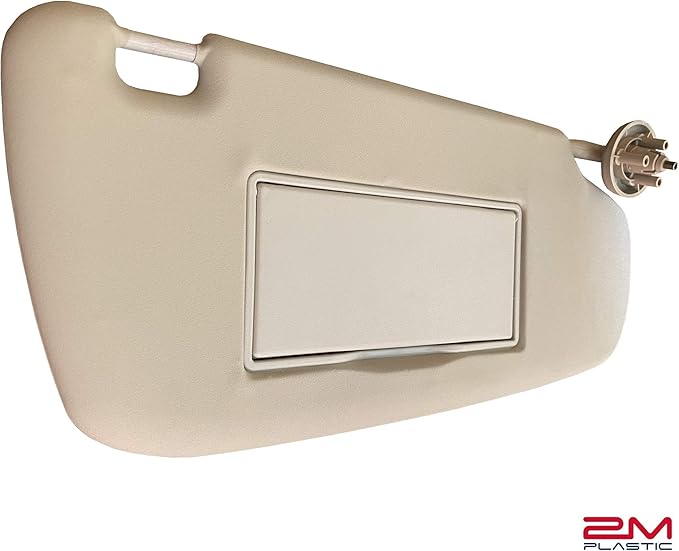 Sun Visor for Dodge Ram 1500 2500 3500 2002 2003 2004 2005 2006 2007 2008 2009 Driver and Passenger Sides Left + Right Beige Set Pair 2M PLASTIC