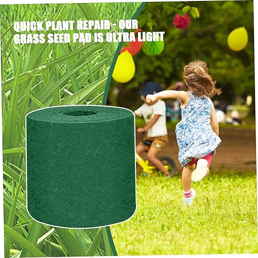 Biodegradable Grass Seed Mat, Biodegradable Grass Seed Mat Quick Plant Repairour Grass Seed Pad Ultra Light Lawn Mat Gardening Ecological Blanket 10m x 0.2m, Seed Not Include Artificial Grass Rug Gra