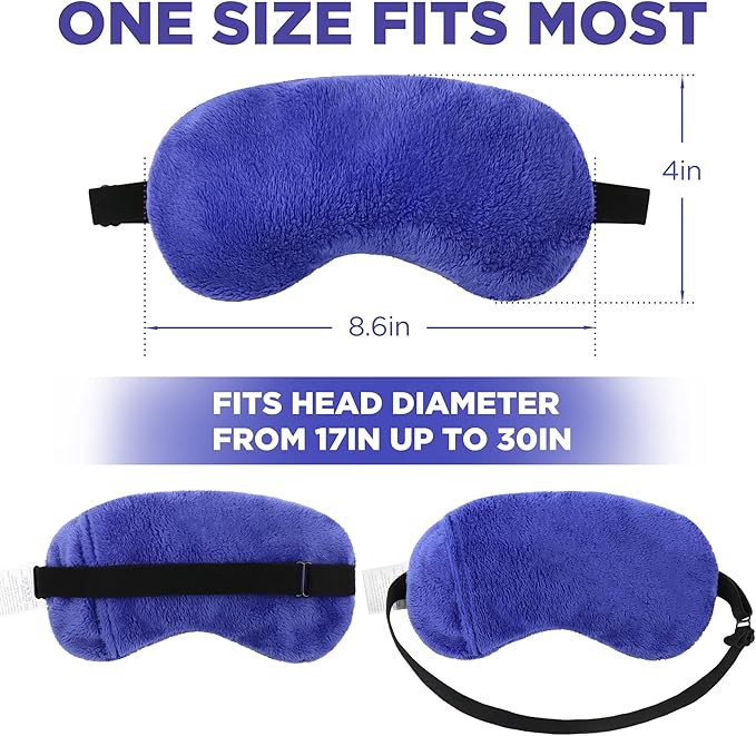 LotFancy Heated Eye Mask for Dry Eyes, Microwavable, Lavender Eye Compress Moist Heat, Cooling Eye Mask for Sleeping, Hot Cold Therapy for Stye, Puffy