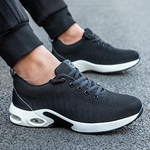 GUYISA Steel Toe Shoes for Safety Air Cushion Lightweight Sneakers Slip Resistant Industrial and Construction Work Shoes