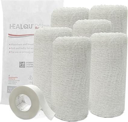 Kerlix Gauze Bandage Rolls - 4 12 in x 4.1 Yds, 6 Ply - 6 Single Sterile Pocuhes- Extra Absorbency - Latex Free, Hospital Grade Cotton Fluff Bandage Wrap Krinkle Style - for Wound Care First Aid
