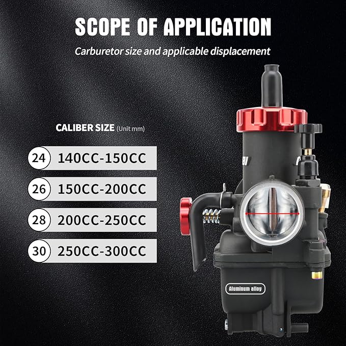 NIBBI PE30mm Carburetor 250cc Replacement High Performance with Carb Jets, Fit 250cc-300cc YAMAHA KAWASAKI SUZUKI Apollo SSR TTR KYMCO SYM TAOTAO ATV Dirt Bike Pit Bike GY6 Motorcycle Scooter Hawk250