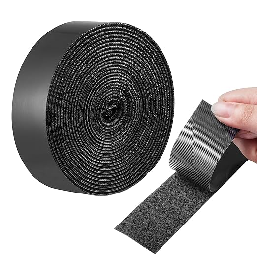 VEVOR 16 ft x 1.5 in Hook and Loop Tape, Hook Loop Heavy Duty Strips Rolls, Strong Nylon Self Adhesive Strips Roll, Sticky Back Fastener Tape Roll Ideal for Home Office School and Crafting, Black