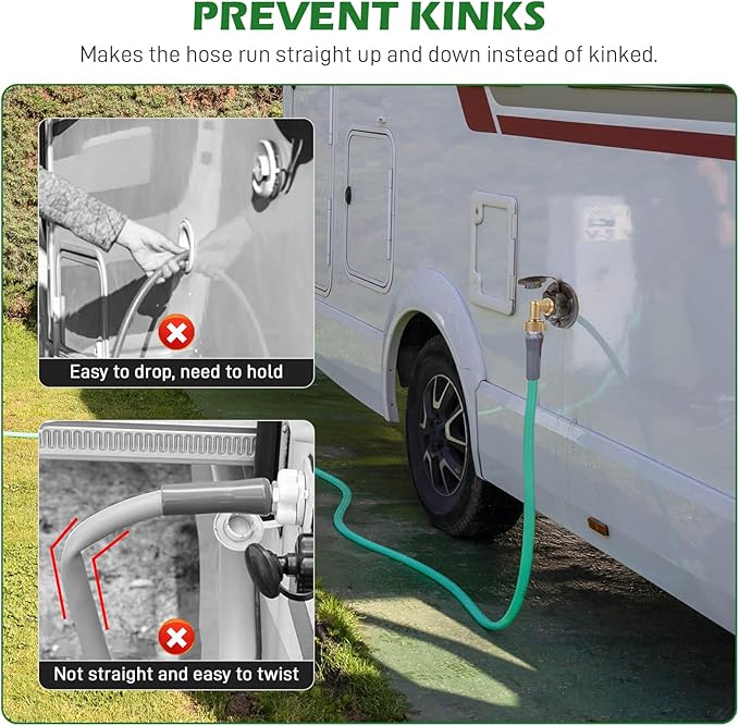 90 Degree Water Hose Elbow for RV with Easy Grip Connector RV Drinking Water Hose Adapter for RV City Water Inlet Connection City Water Hookup for Camper Residential Outdoor 1 pack