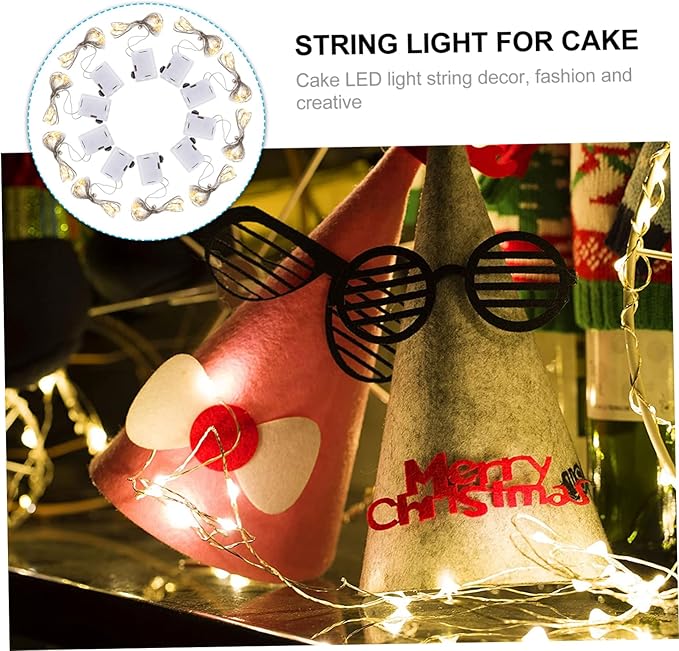 String Birthday Lighting Chain Battery Fairy Lights LED Wire Light Wall LED Fairy Light LED Meteor Lights Warm Light Lamp Wedding Decor LED Christmas Lights Black Plastic