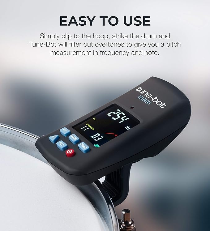 Studio TBS-001 Digital Drum Tuner - Clip-On Tuner for Acoustic Drum Kits