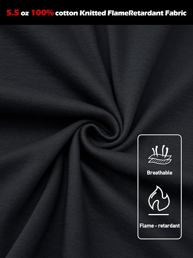 FRShirts for Men 100% Cotton 5.5oz Lightweight NFPA2112/CAT2 Flame Resistant Shirts for Men Long Sleeve