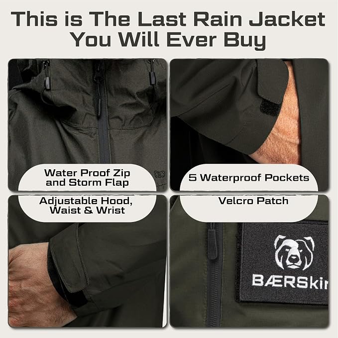 BÆRSkin Heavy-Storm Waterproof Rain Jacket 2.0