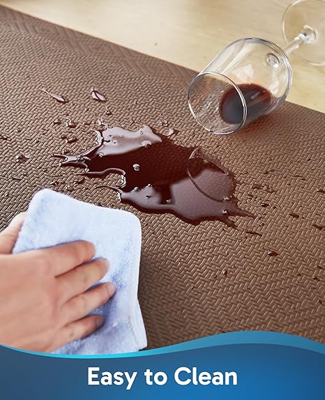 Ophanie Kitchen mats for Floor, 910 inch Thick, Kitchen Rugs, Anti Fatigue Standing Cushioned Mat, Waterproof,Comfort Ergonomic mat for Office, Home, Sink, 20''x39'' Brown Non-Slip Bottom