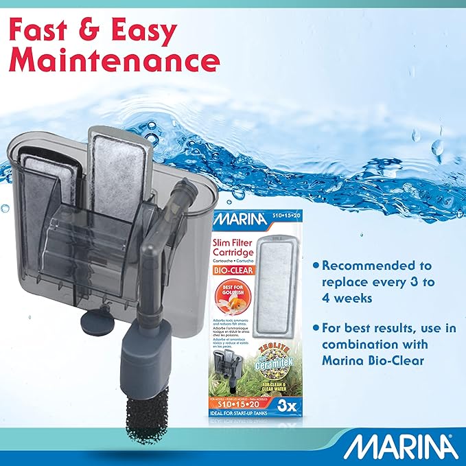Marina Slim Filter Carbon Plus Ceramic Cartridge, (3 Pack) , 3 Cartridges each, White