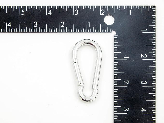 Red Hound Auto Steel Spring Snap Quick Link Carabiner Hook Clip 2-38 Inches Length - Medium Duty 130 Pound - 732 Inches Thick
