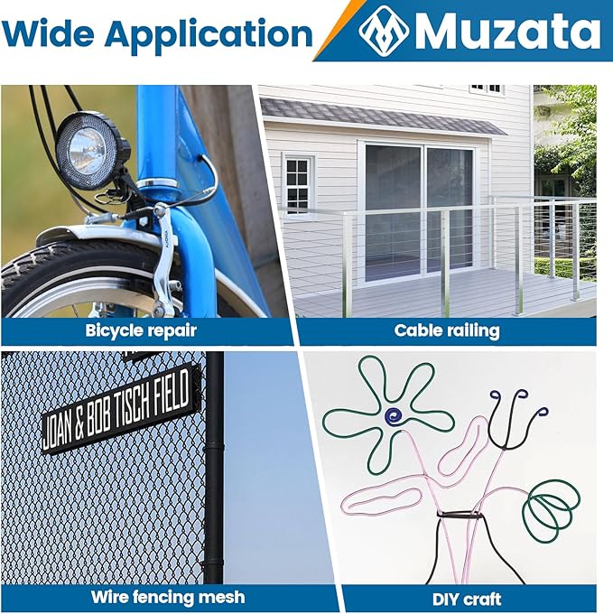 Muzata Upgraded Version Cable Cutter Heavy Duty Wire Rope Up to 532" Stainless Steel Deck Stair Railing Aircraft Strong Thick Seal Metal Fence Bike Bicycle Brake Cutter CT15, CT1