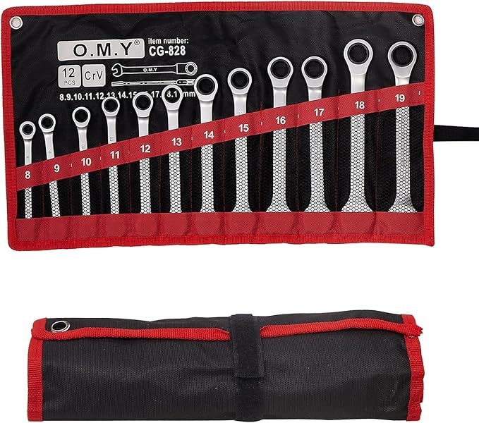 12pcs Wrench Set – Versatile Ratchet Wrenches for Efficient Automotive Repairs - Professional Grade Combination Wrench Set