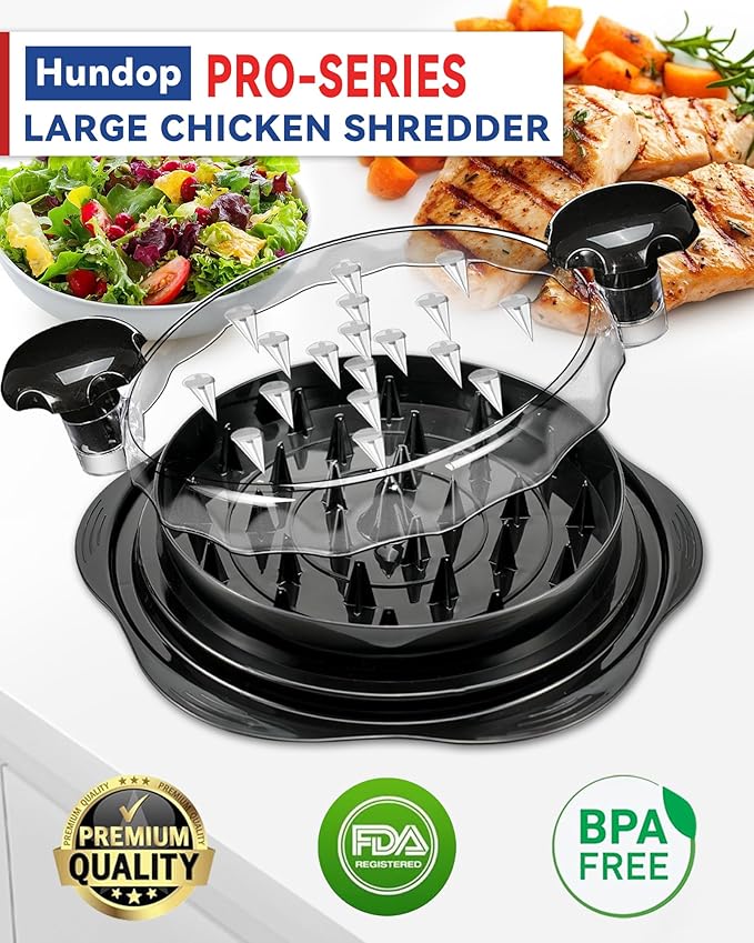 Chicken Shredder Tool Twist for Kitchen, Manual Chicken Breast Grinder Machine for Ground Food, Meat Vegetables (Elegant Black)