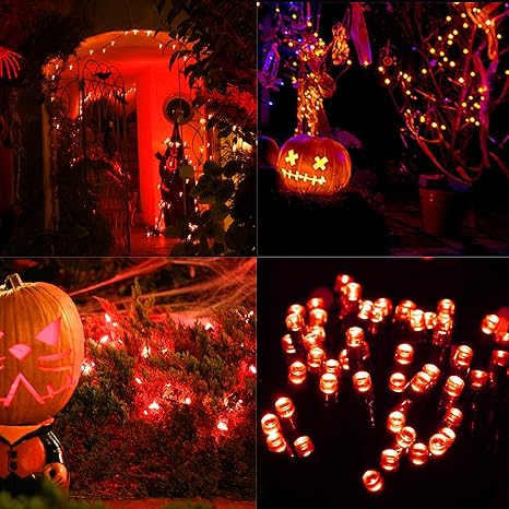 300 LED Halloween Lights, 98.5FT Halloween String Lights with 8 Lighting Modes, Waterproof Connectable Mini Lights, Plug in for Indoor Outdoor Holiday Christmas Party Bedroom Decorations (Orange)