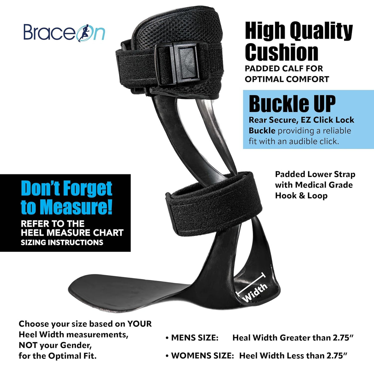 Drop Foot Stabilizer Brace, Moldable, Trimmable, Lightweight Polyethylene, for Women, AFO Brace, Boot for Injured Foot, Women, Left