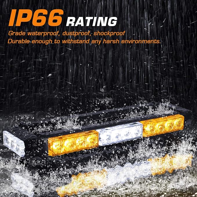 LINKITOM LED light bar flashing, double-sided, 30 high intensity LED, emergency danger warning, lighting barbeacon with magnetic for ceiling security