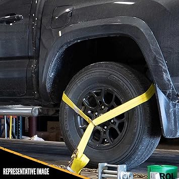 US Cargo Control Lasso Strap, 2 Inch X 10 Foot Lasso Strap with O-Ring, Great for Low Clearance Car Hauling Applications, Universal Wheel Tie Down Strap